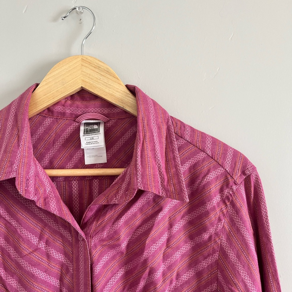 The North Face | Pink Long Sleeve Button Down Shirt
